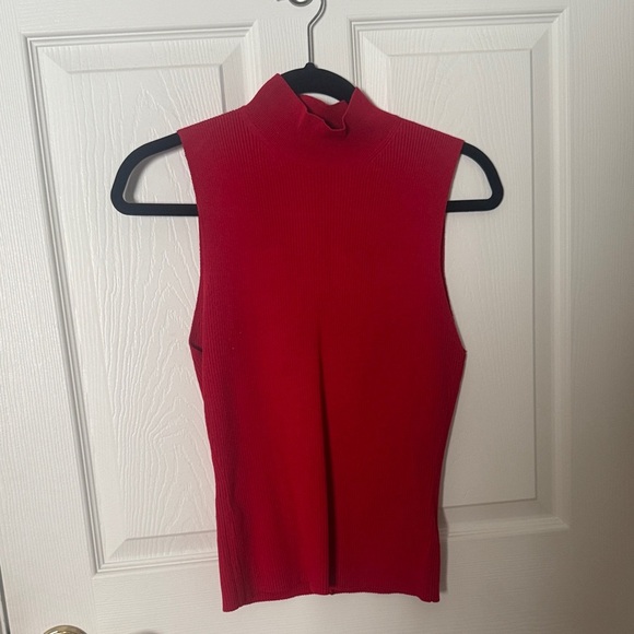 Express Red Mock Neck Tank Top ribbed size medium - Picture 1 of 3